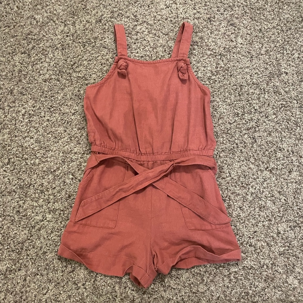 Girls Old Navy romper, brick color, size medium